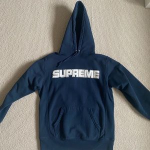 Supreme perforated leather sweatshirt